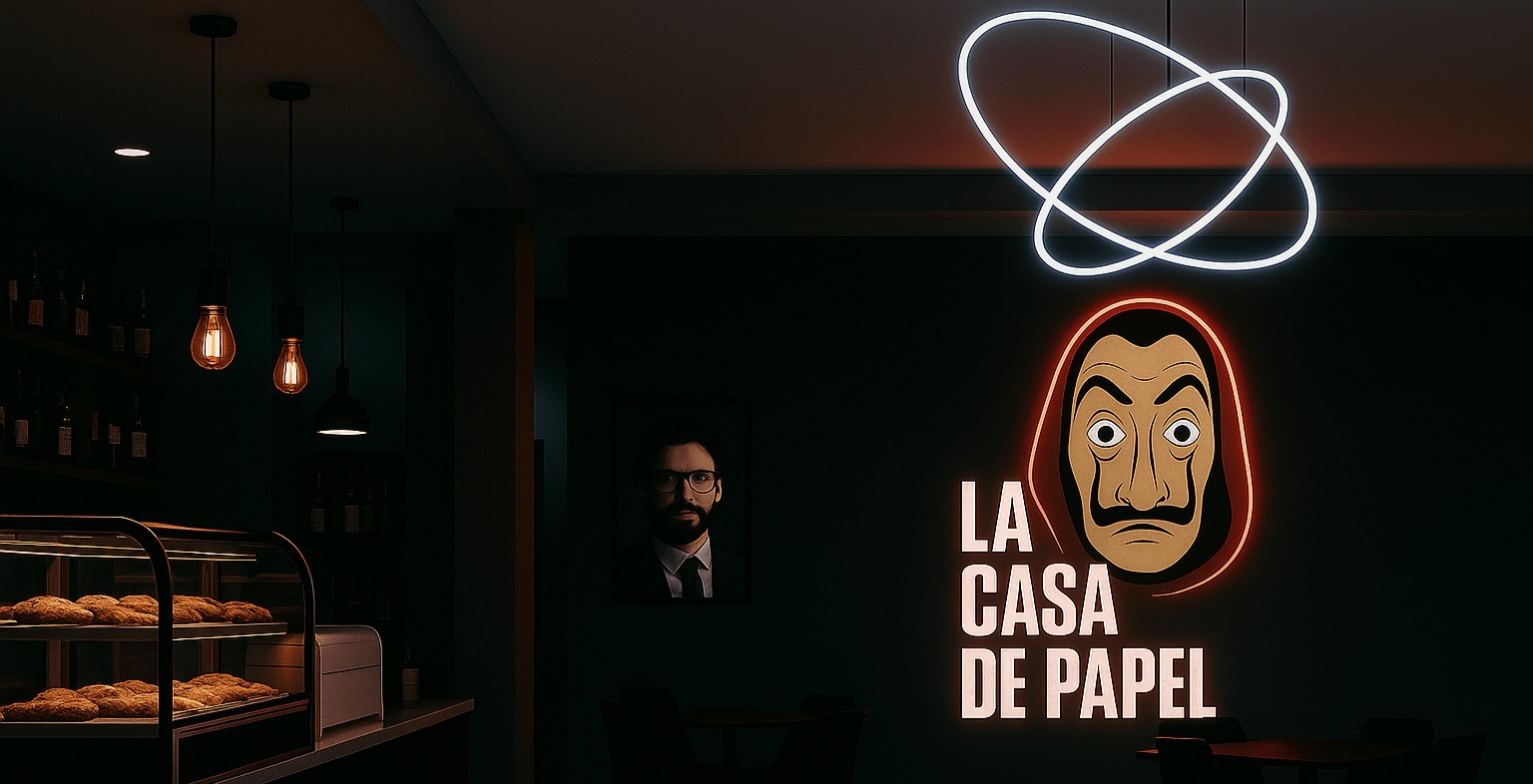 An elegant and classy cafe interior during the day.